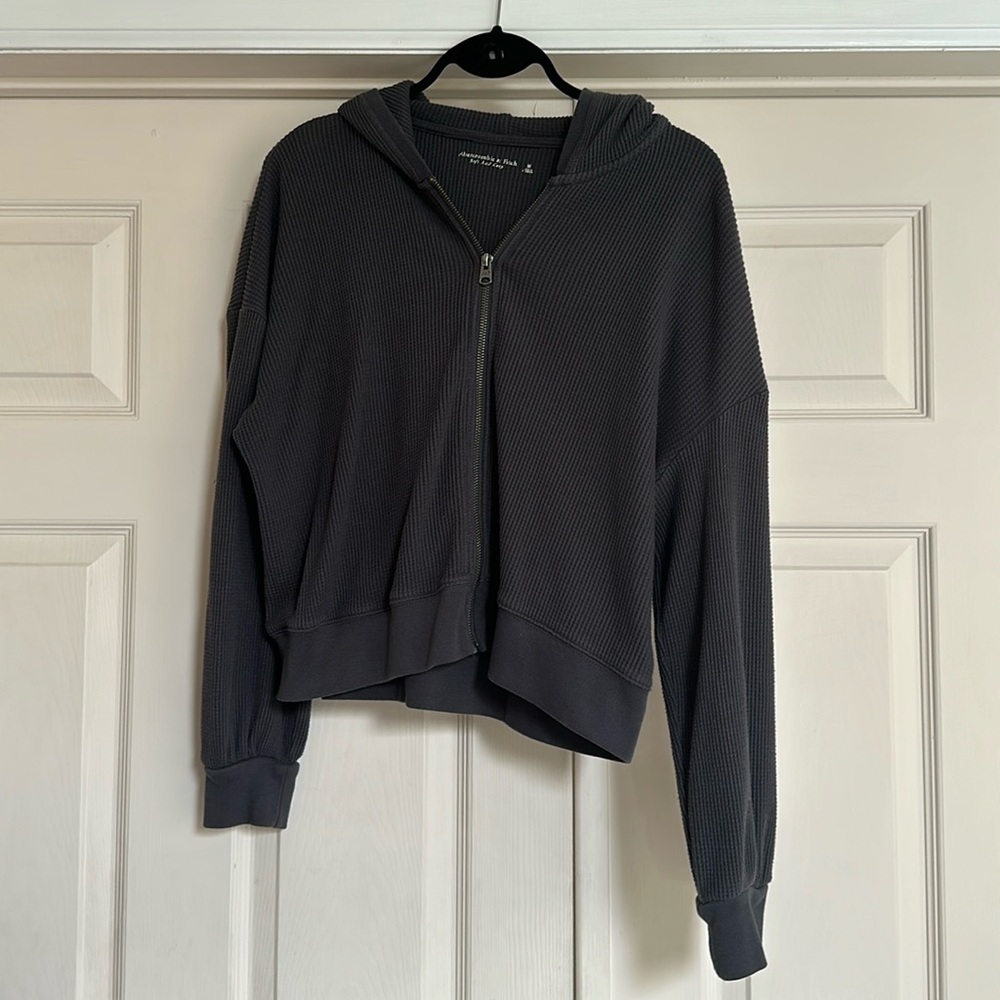Soft A&F Cozy Waffle Zip Up - Picture 3 of 5